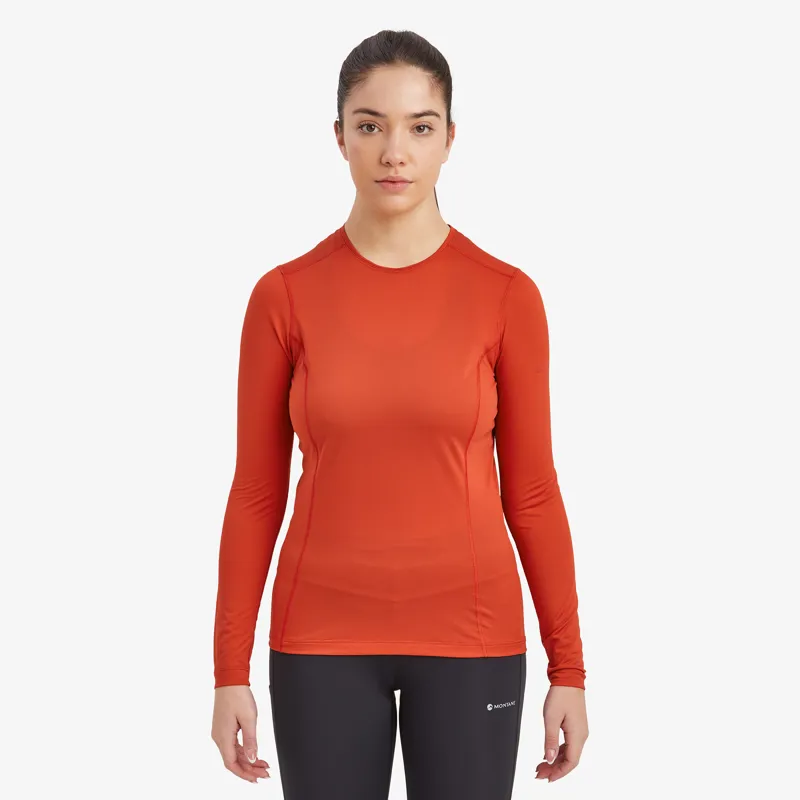 Montane Womens Dart Lite LS T-Shirt Saffron Red-1